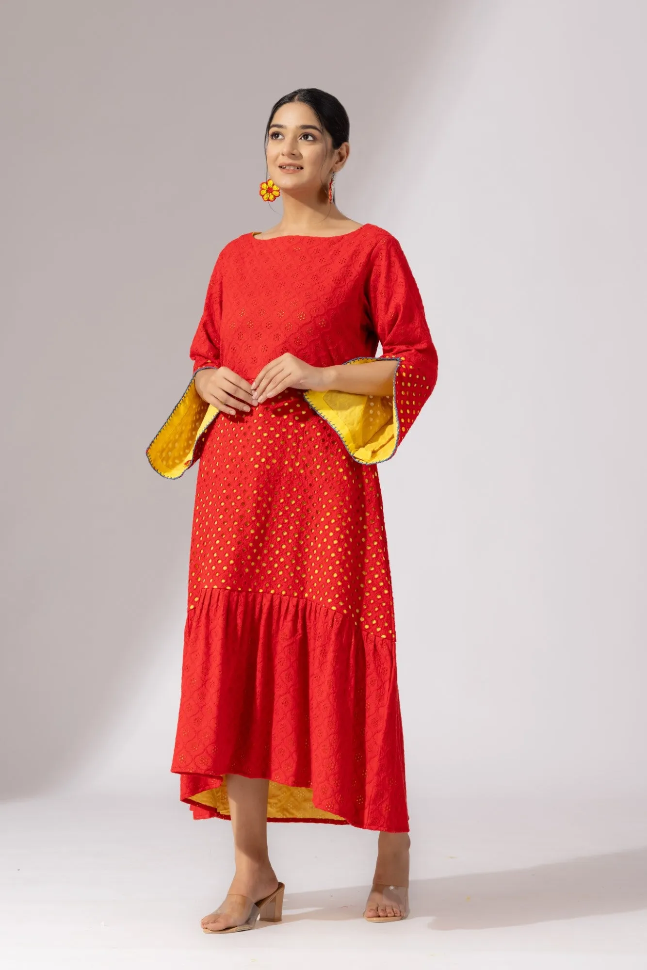 Victorian Bloom Dress- Red
