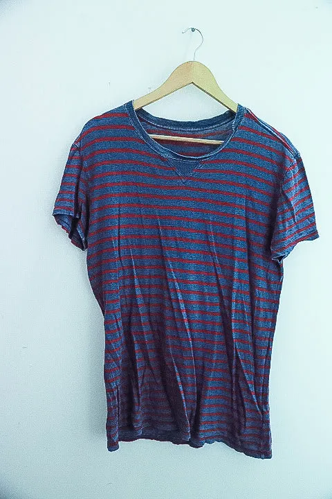 Vintage purple stripe crew neck mens tees XL
