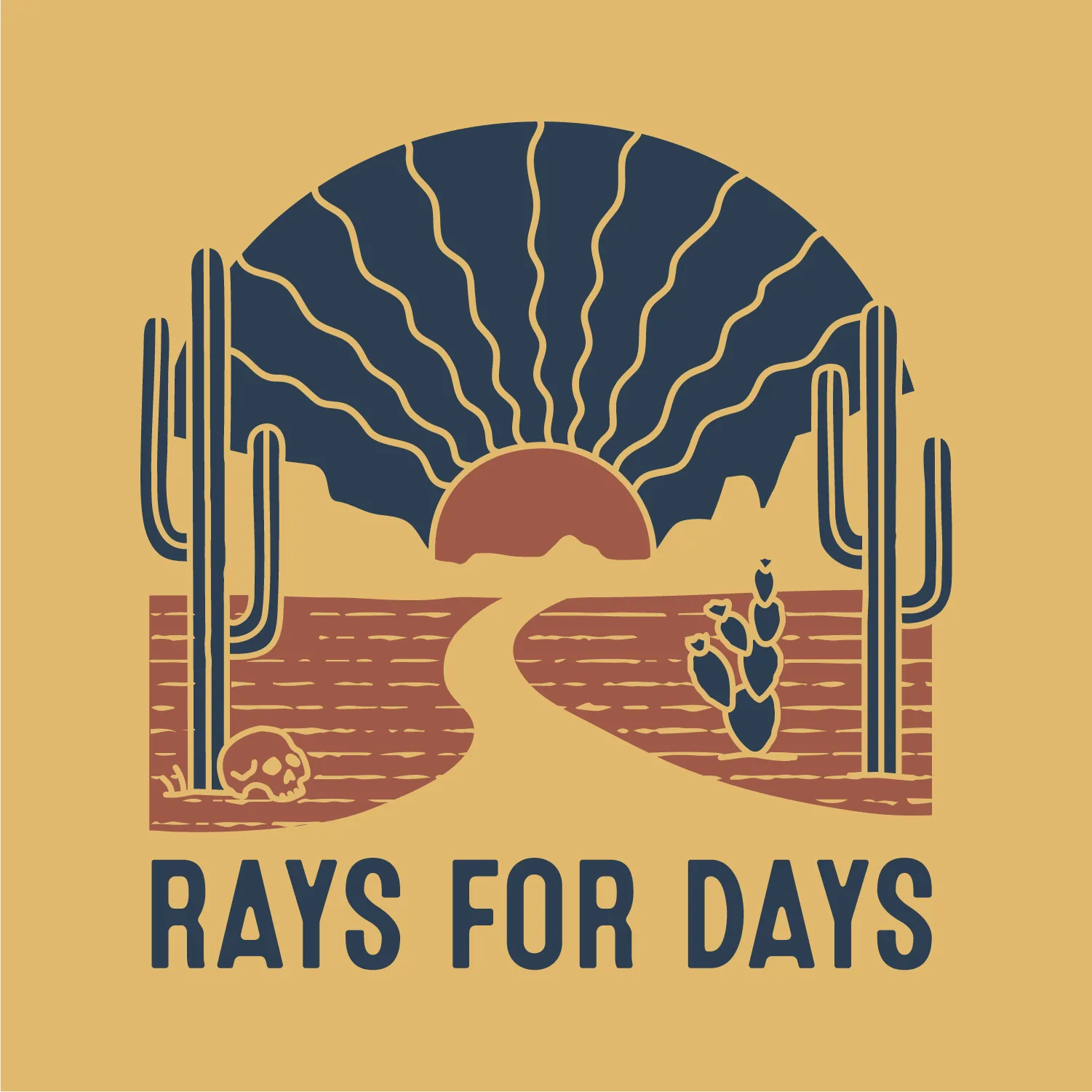 Wavy Rays Unisex Tee - Mustard