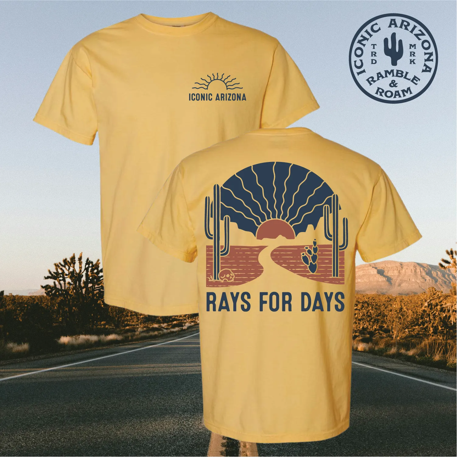 Wavy Rays Unisex Tee - Mustard