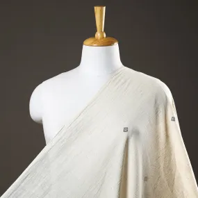 White - Organic Kala Cotton Pure Handloom Buti Fabric