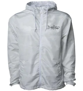 Windbreaker Jacket, Lightweight Full Zip, Water Resistant, Reel Fishy Tarpon logo
