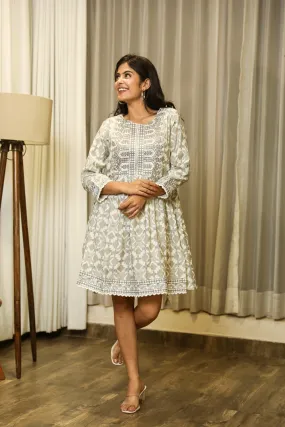Women Grey Muslin Middy Tunic