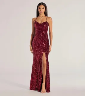 Women Sexy Sequined Cami Evening Dress
