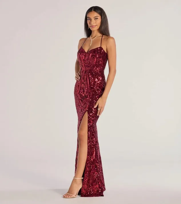 Women Sexy Sequined Cami Evening Dress