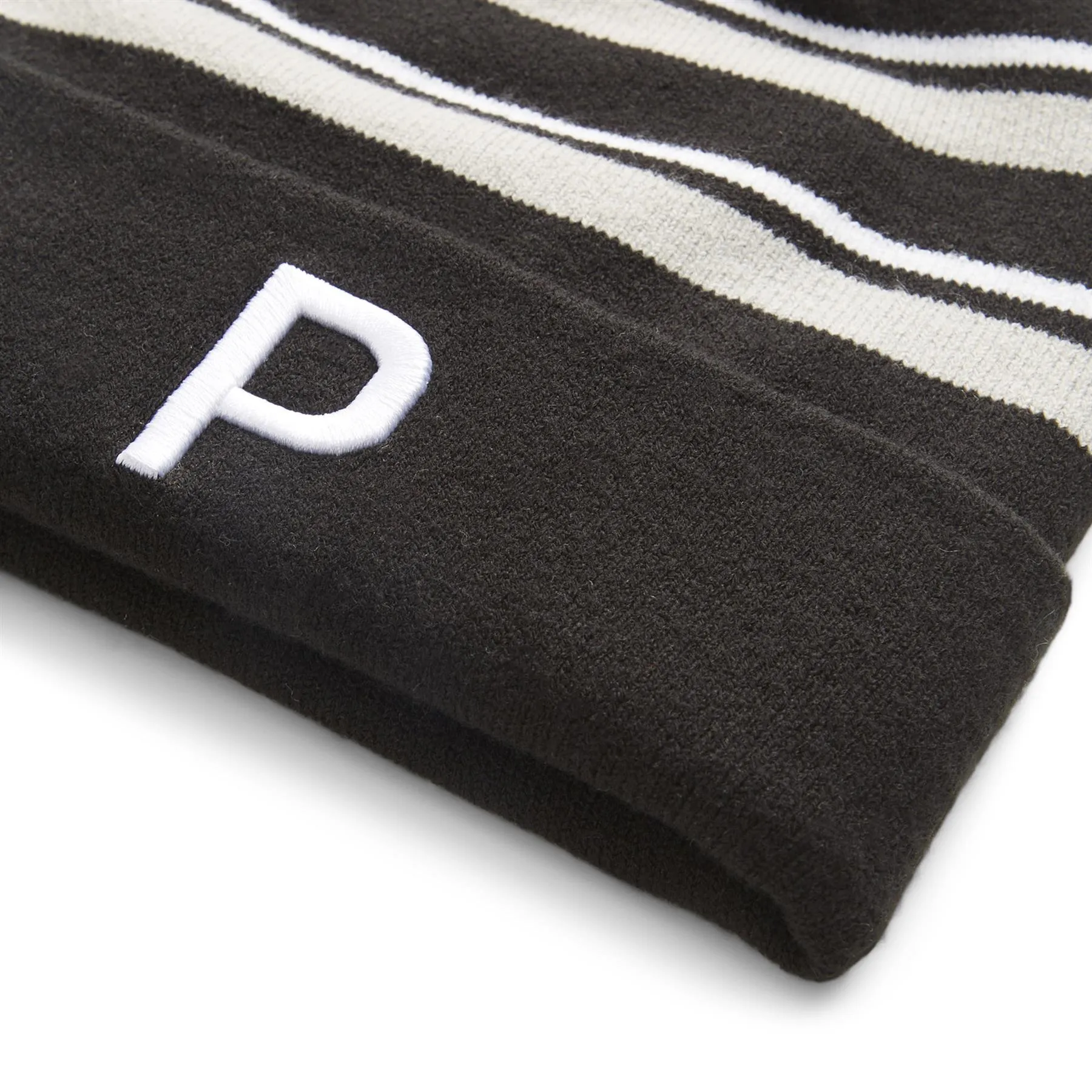 WRMLBL Stripe Pom Beanie Grey/Black - 2025