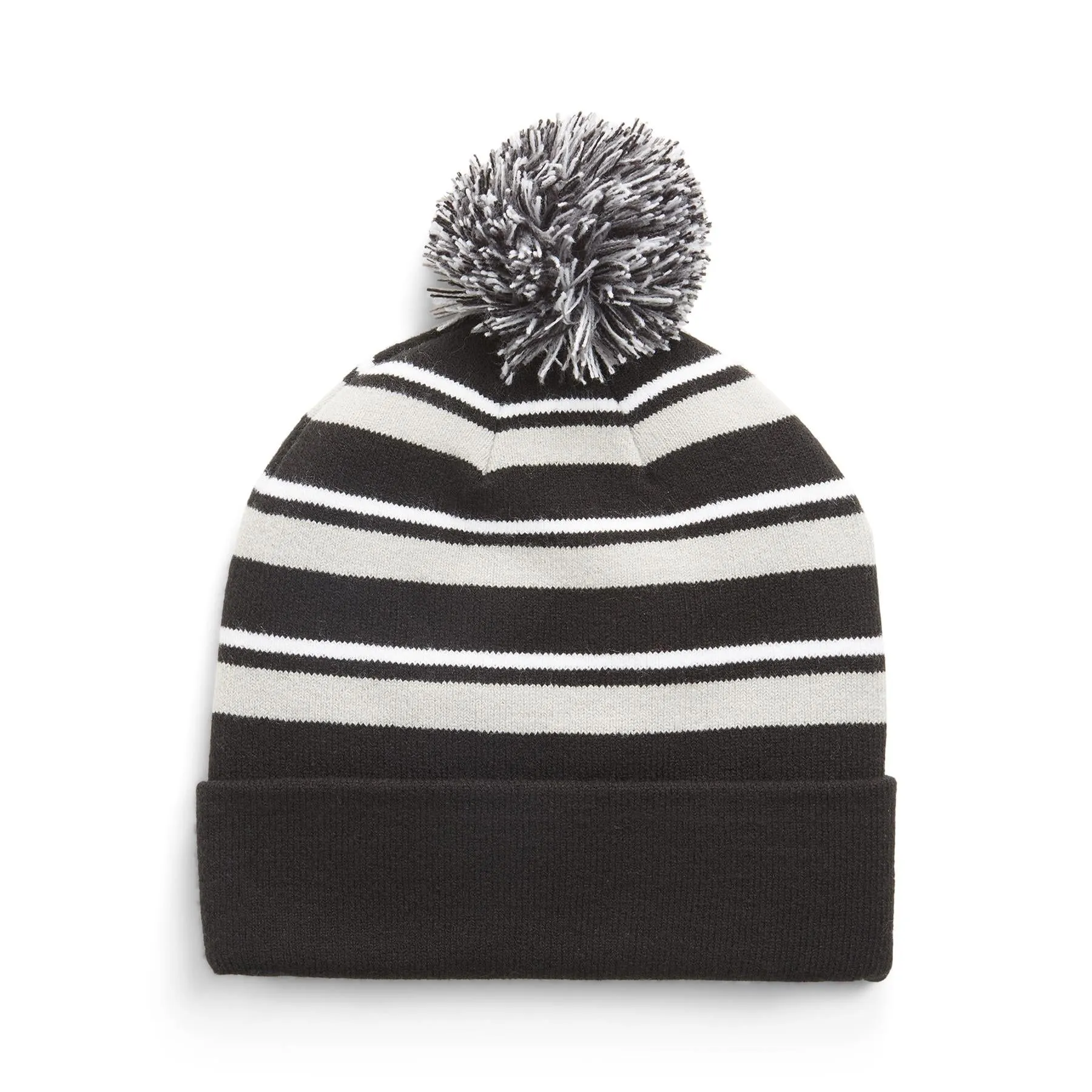 WRMLBL Stripe Pom Beanie Grey/Black - 2025